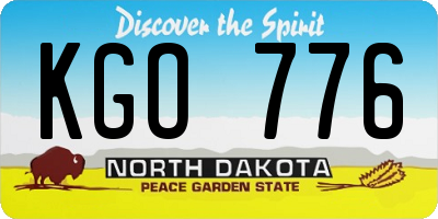 ND license plate KGO776