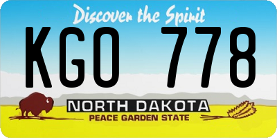 ND license plate KGO778