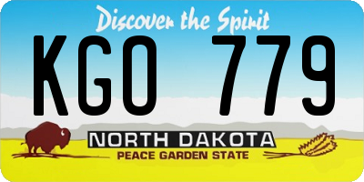 ND license plate KGO779
