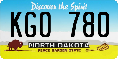 ND license plate KGO780