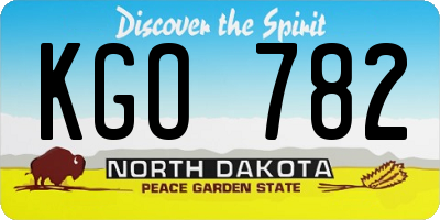 ND license plate KGO782