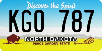 ND license plate KGO787