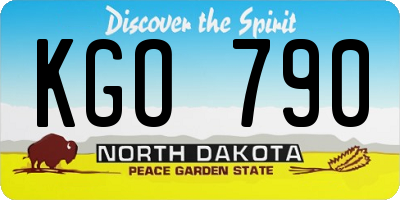 ND license plate KGO790