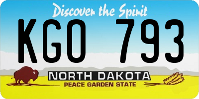ND license plate KGO793