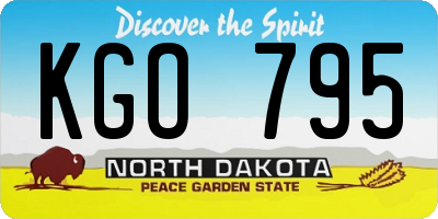 ND license plate KGO795