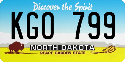 ND license plate KGO799