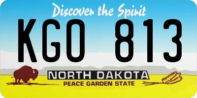 ND license plate KGO813
