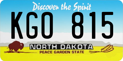 ND license plate KGO815