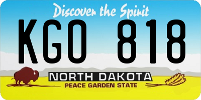ND license plate KGO818
