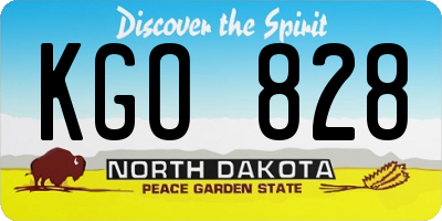 ND license plate KGO828