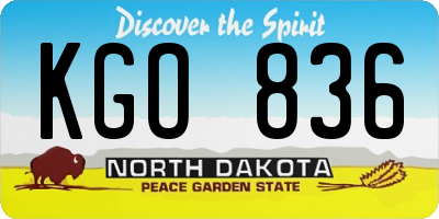 ND license plate KGO836