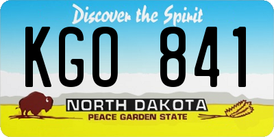 ND license plate KGO841