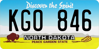 ND license plate KGO846