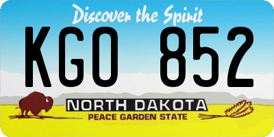 ND license plate KGO852