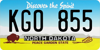 ND license plate KGO855
