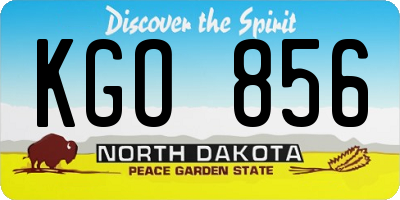 ND license plate KGO856