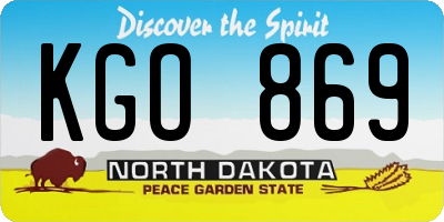 ND license plate KGO869