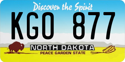 ND license plate KGO877