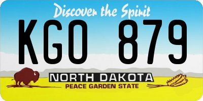 ND license plate KGO879