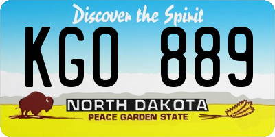 ND license plate KGO889