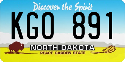 ND license plate KGO891