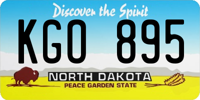 ND license plate KGO895
