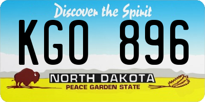 ND license plate KGO896