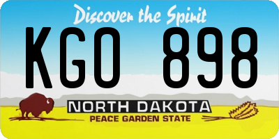 ND license plate KGO898