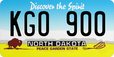 ND license plate KGO900