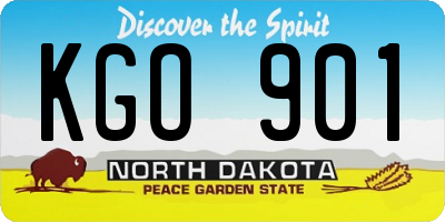 ND license plate KGO901
