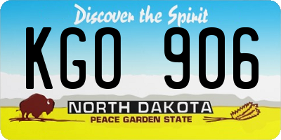 ND license plate KGO906