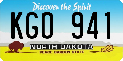ND license plate KGO941