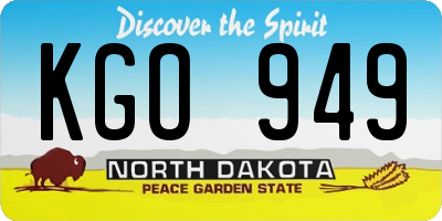 ND license plate KGO949
