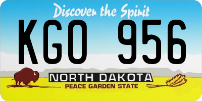ND license plate KGO956