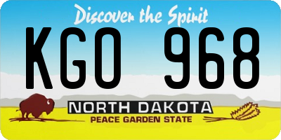 ND license plate KGO968