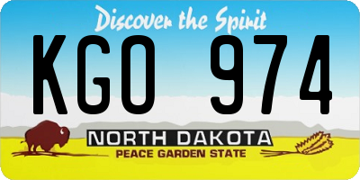 ND license plate KGO974