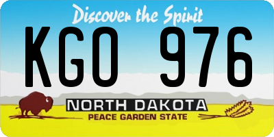 ND license plate KGO976