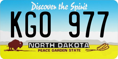 ND license plate KGO977