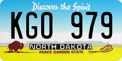 ND license plate KGO979