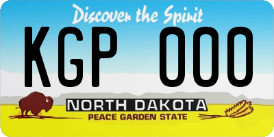 ND license plate KGP000