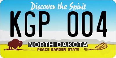 ND license plate KGP004