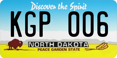 ND license plate KGP006
