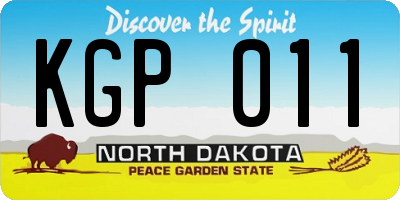 ND license plate KGP011