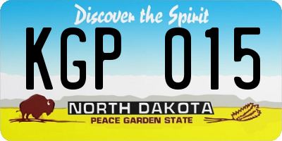 ND license plate KGP015