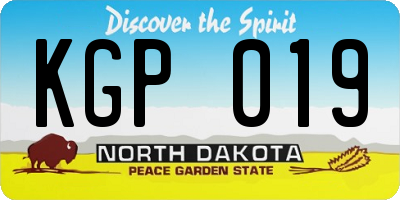 ND license plate KGP019