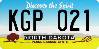 ND license plate KGP021