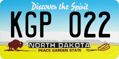 ND license plate KGP022