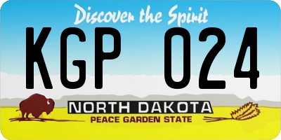 ND license plate KGP024