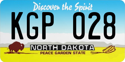 ND license plate KGP028