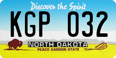 ND license plate KGP032